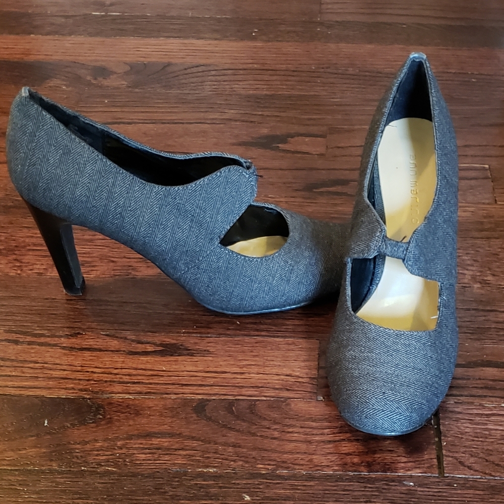 Ann Marino grey, tweed heels